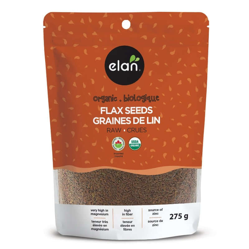 Elan Organic Raw Flax Seeds, 275 Grams