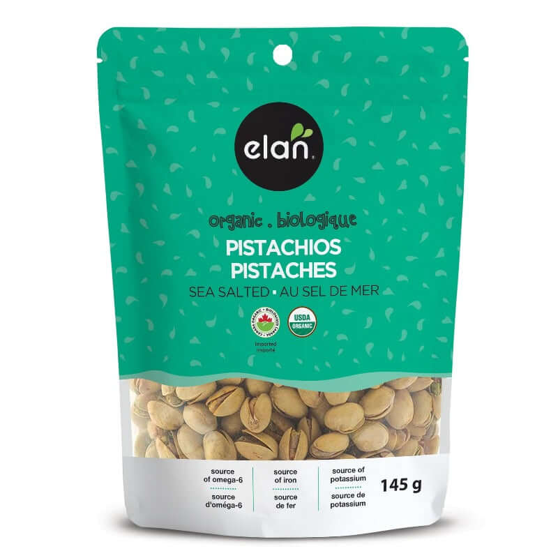 Elan Organic Sea Salted Pistachios, 145 Grams