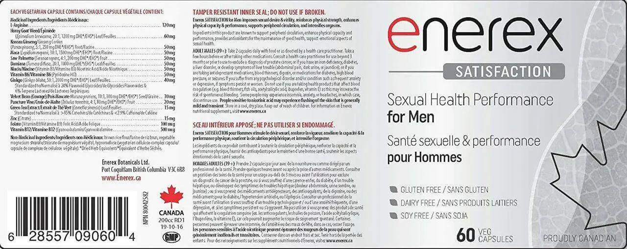 Enerex Satisfaction for Men 60 Veg Capsules - Image 2
