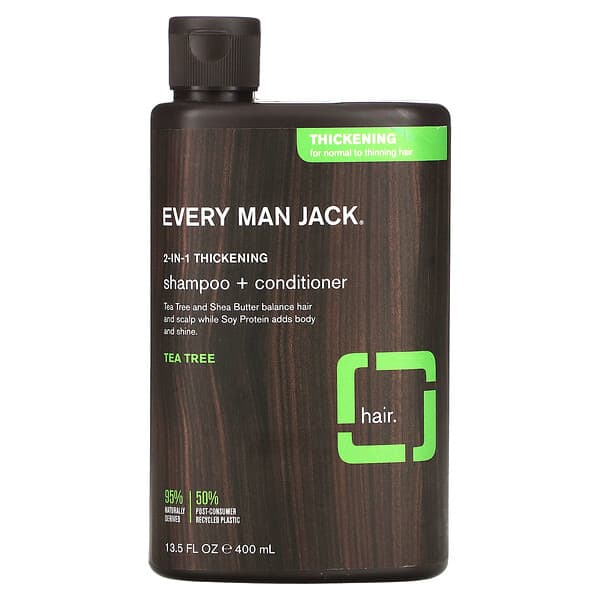 Every Man Jack 2-In-1 Daily Shampoo Tea Tree 400mL - Image 2