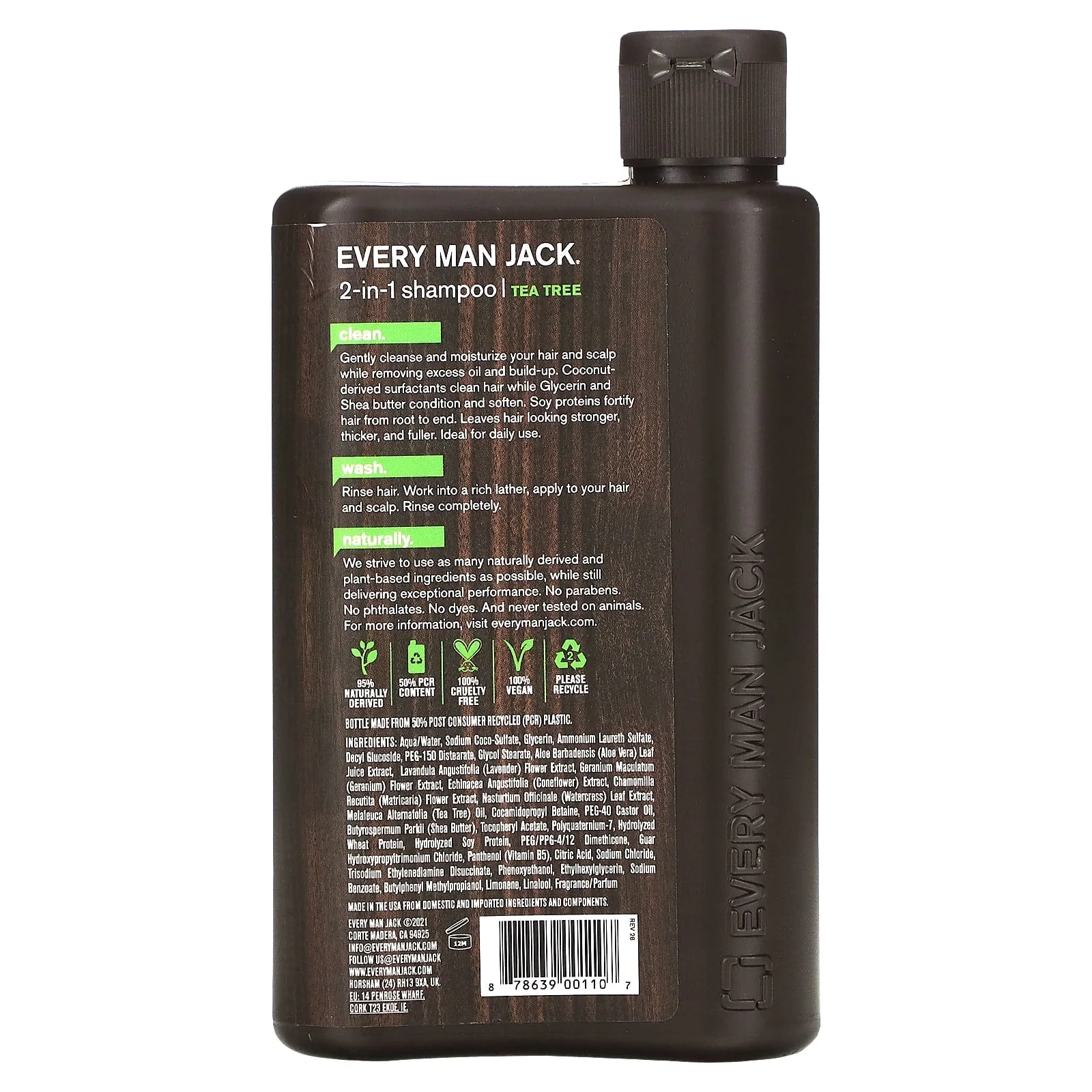 Every Man Jack 2-In-1 Daily Shampoo Tea Tree 400mL - Image 3