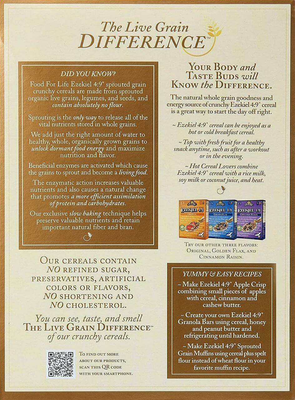 Ezekiel 4:9 Almond Sprouted Whole Grain Cereal 454 Grams - Image 2