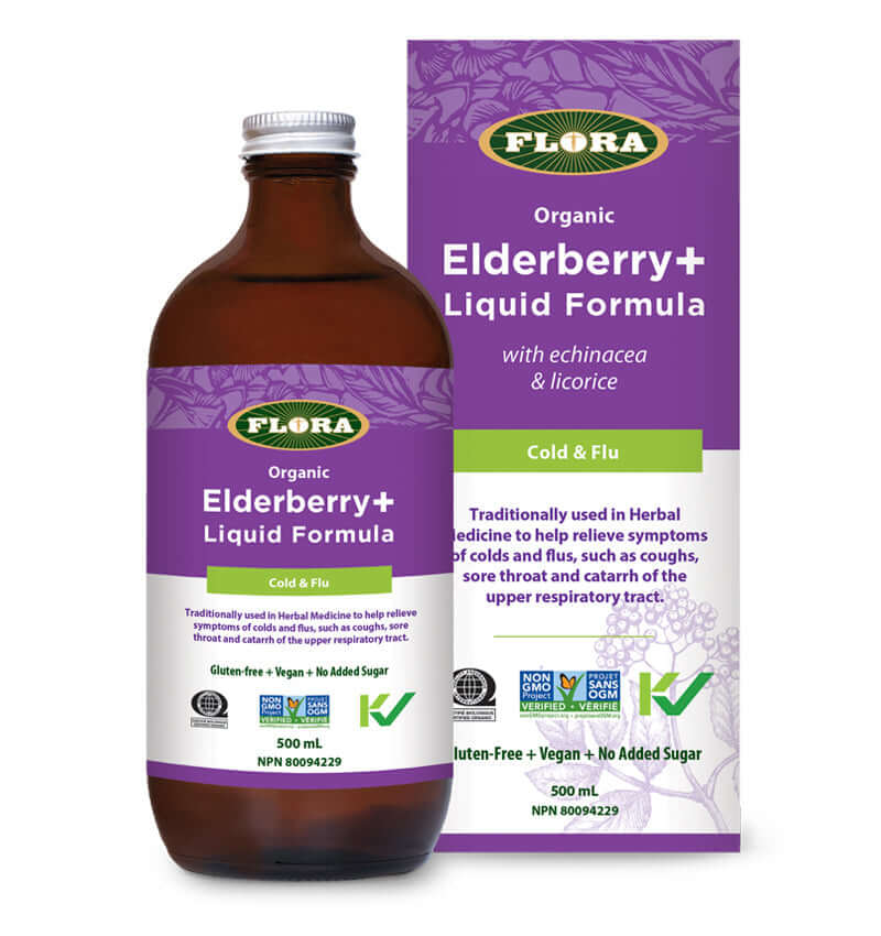 Flora Organic Sambu Guard Elderberry+ Liquid Formula 500mL