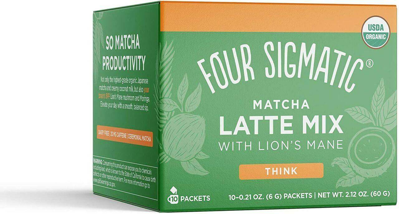Four Sigmatic Matcha Latte Mix with Lion's Mane Eng 10 X 6 g sachets 60 Gram