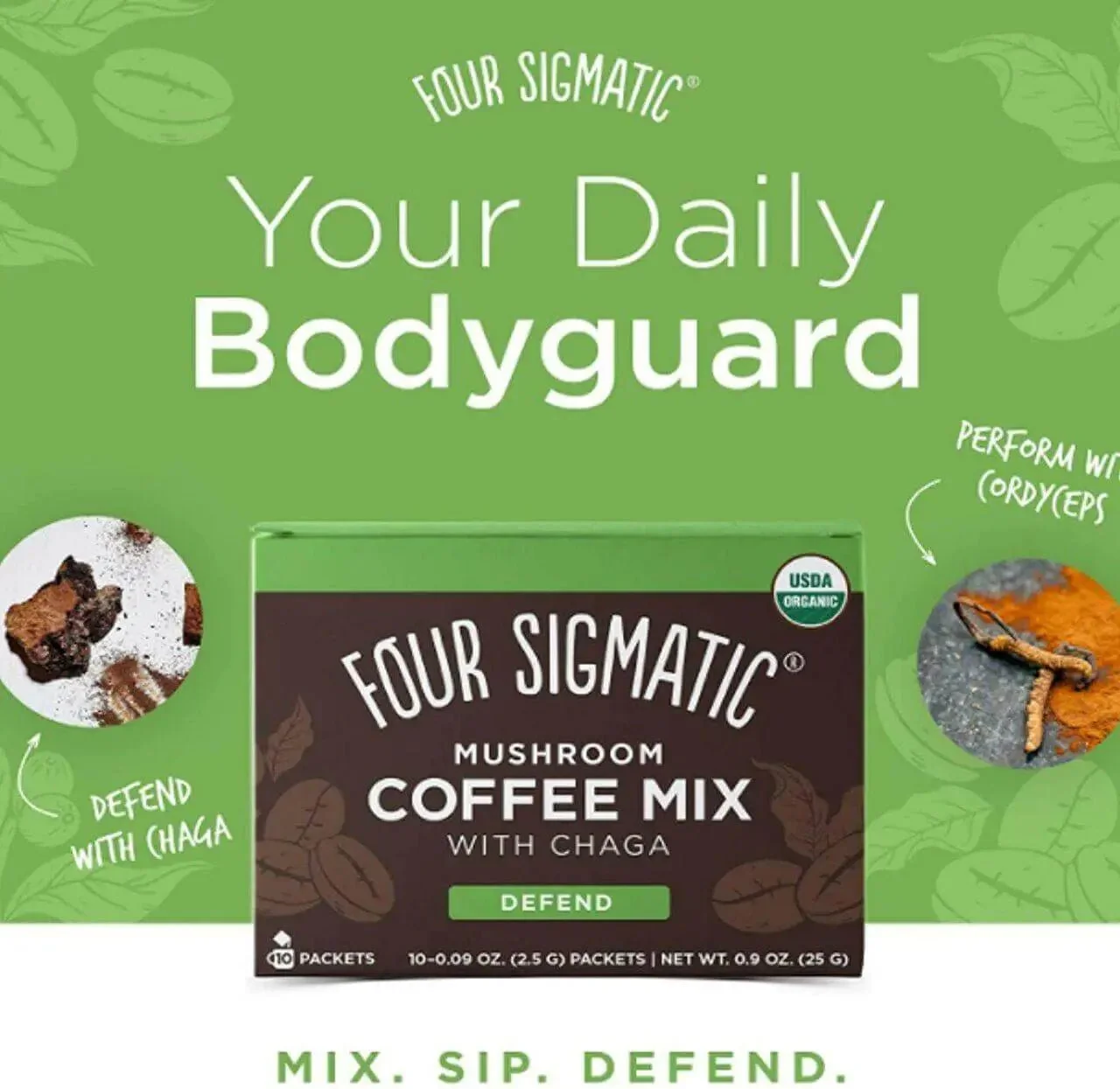 Four Sigmatic Mushroom Coffee Mix with Cordyceps & Chaga 10 Packets - Image 3