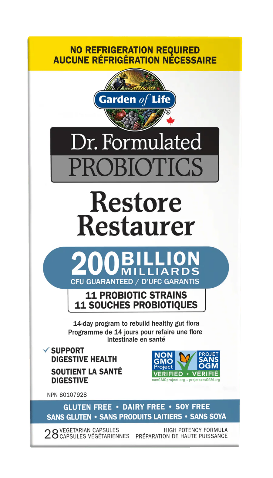 Garden of Life Probiotics Restore 200 Billion 28 Veg Capsules - Image 2