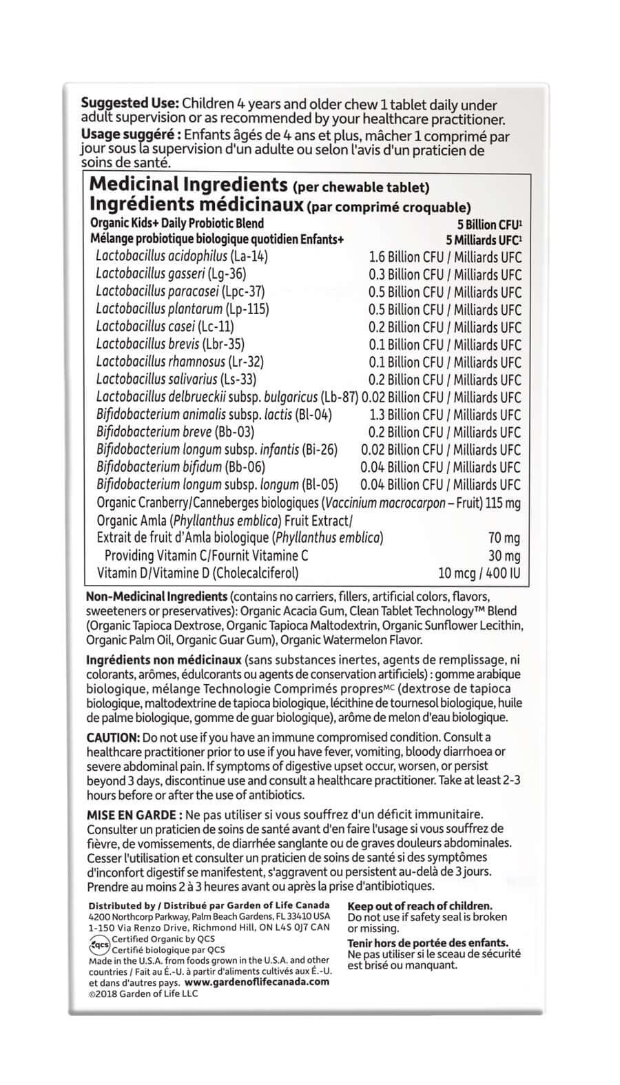 Garden Of Life Dr. Formulated Probiotics Organic Kids + 30 Chewable Tablets - Image 4