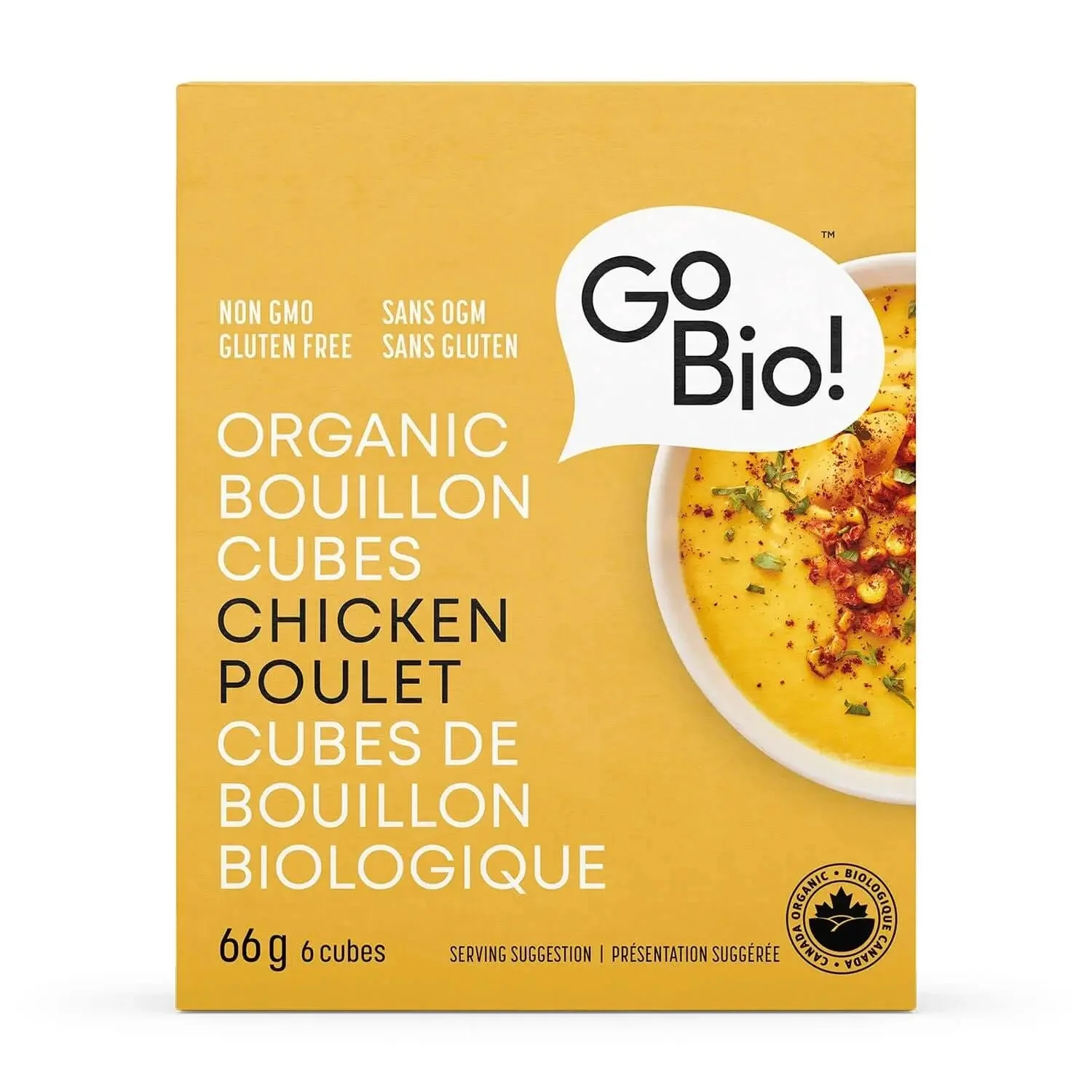 GoBIO! Organic Chicken Bouillon Cubes GF 66 Grams