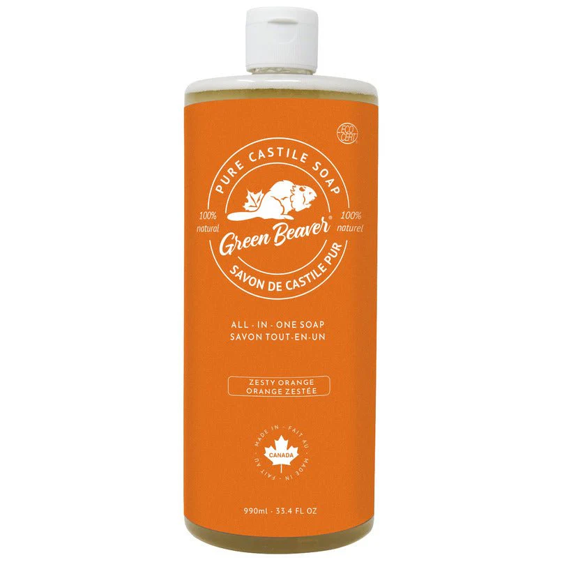 Green Beaver All-Purpose Pure Castille Soap, Zesty Orange 990mL