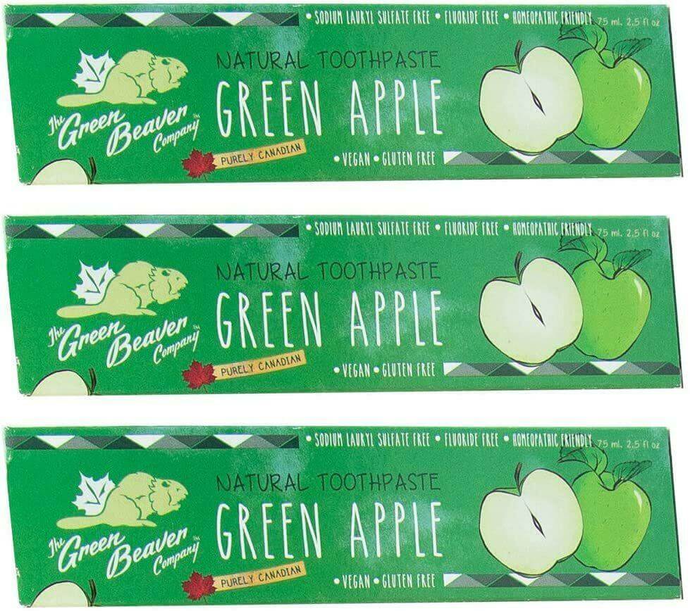 Green Beaver Fluoride free Green Apple Toothpaste 75mL - Image 3