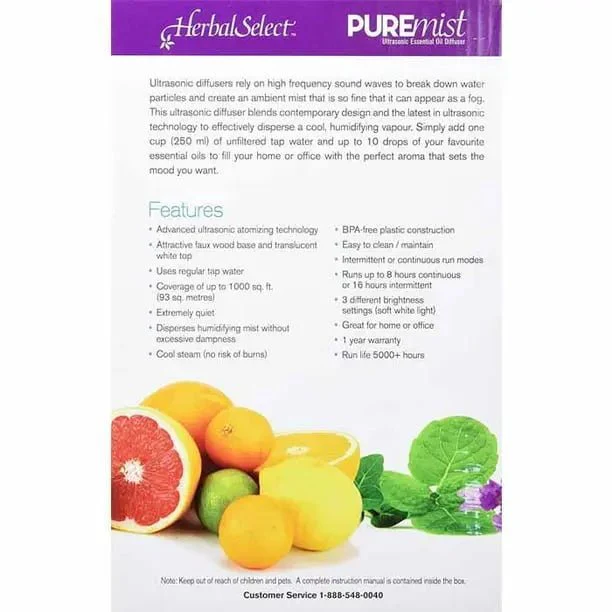 Herbal Select PUREmist Ultrasonic Essential Oil Diffuser - Image 3