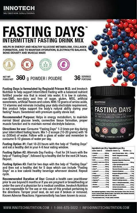 Innotech Nutrition Fasting Days 360 Grams Powder, Amino Days - Image 8
