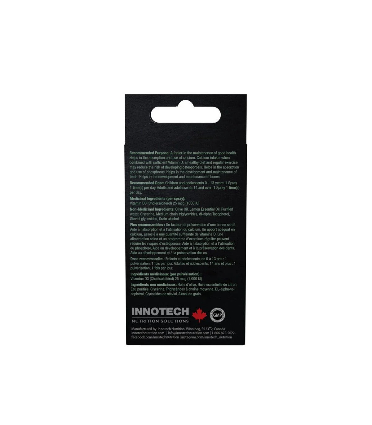 Innotech Nutrition Vitamin D3 Spray 30mL - Image 2