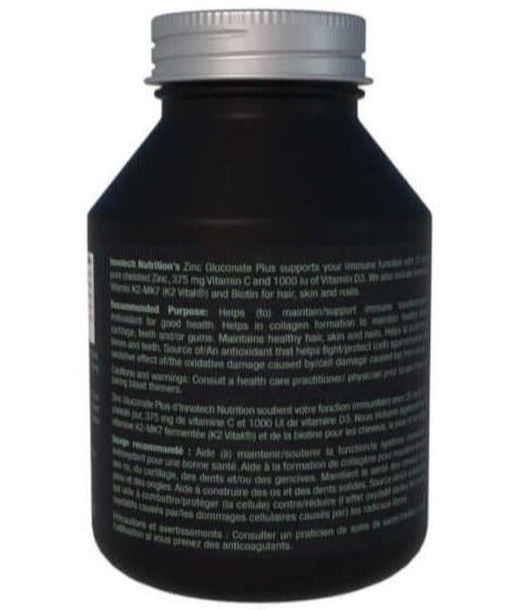 Innotech Nutrition Zinc Plus – Zinc, Vitamins D, C, K2 and Biotin – 120 Capsules - Image 3