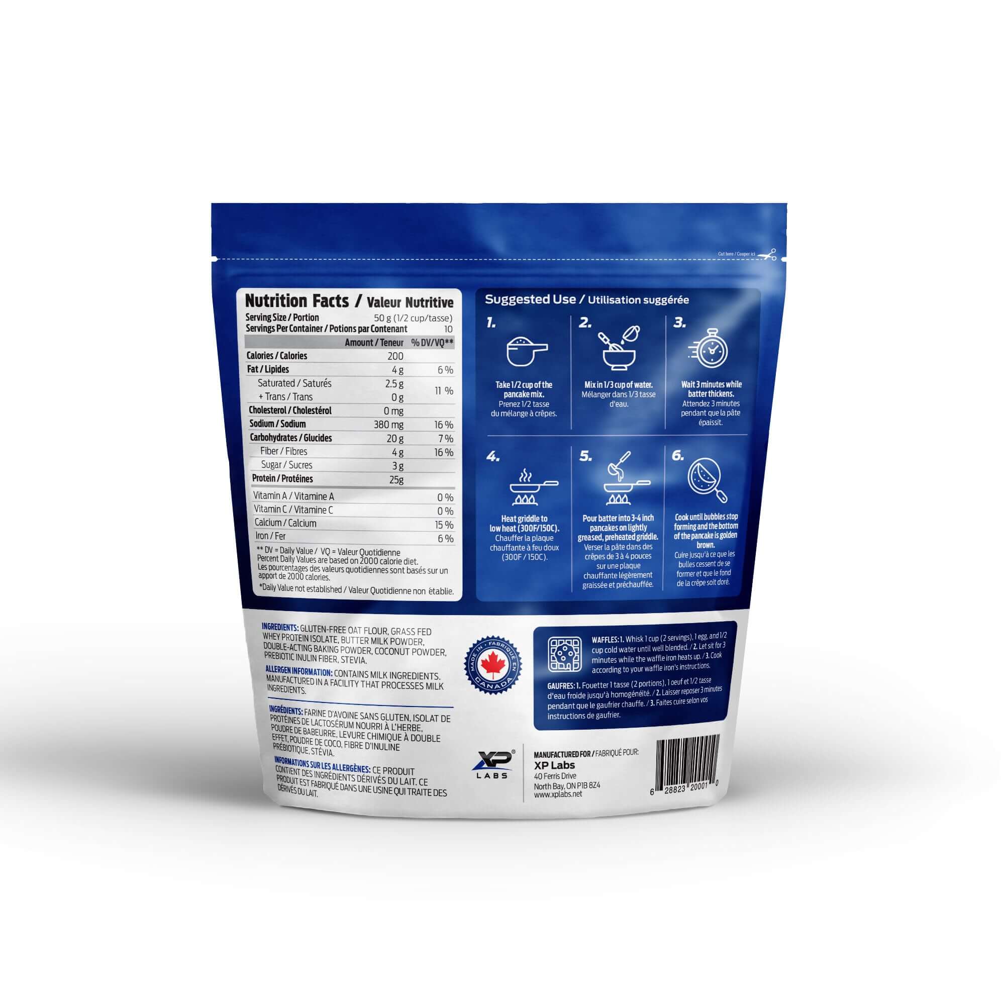 ISO XP Prebiotic Pancake Mix -Chocolate Chips 500 Grams - Image 2