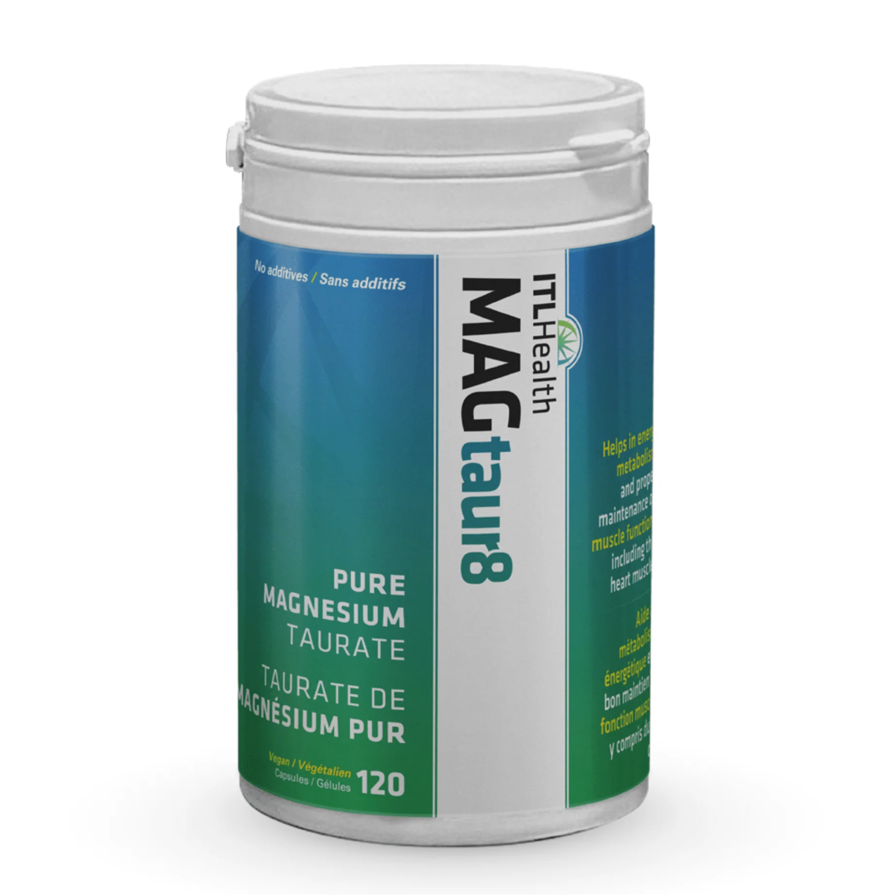 ITL Health MAGtaur8 Pure Magnesium Taurate 120 Veg Tablets