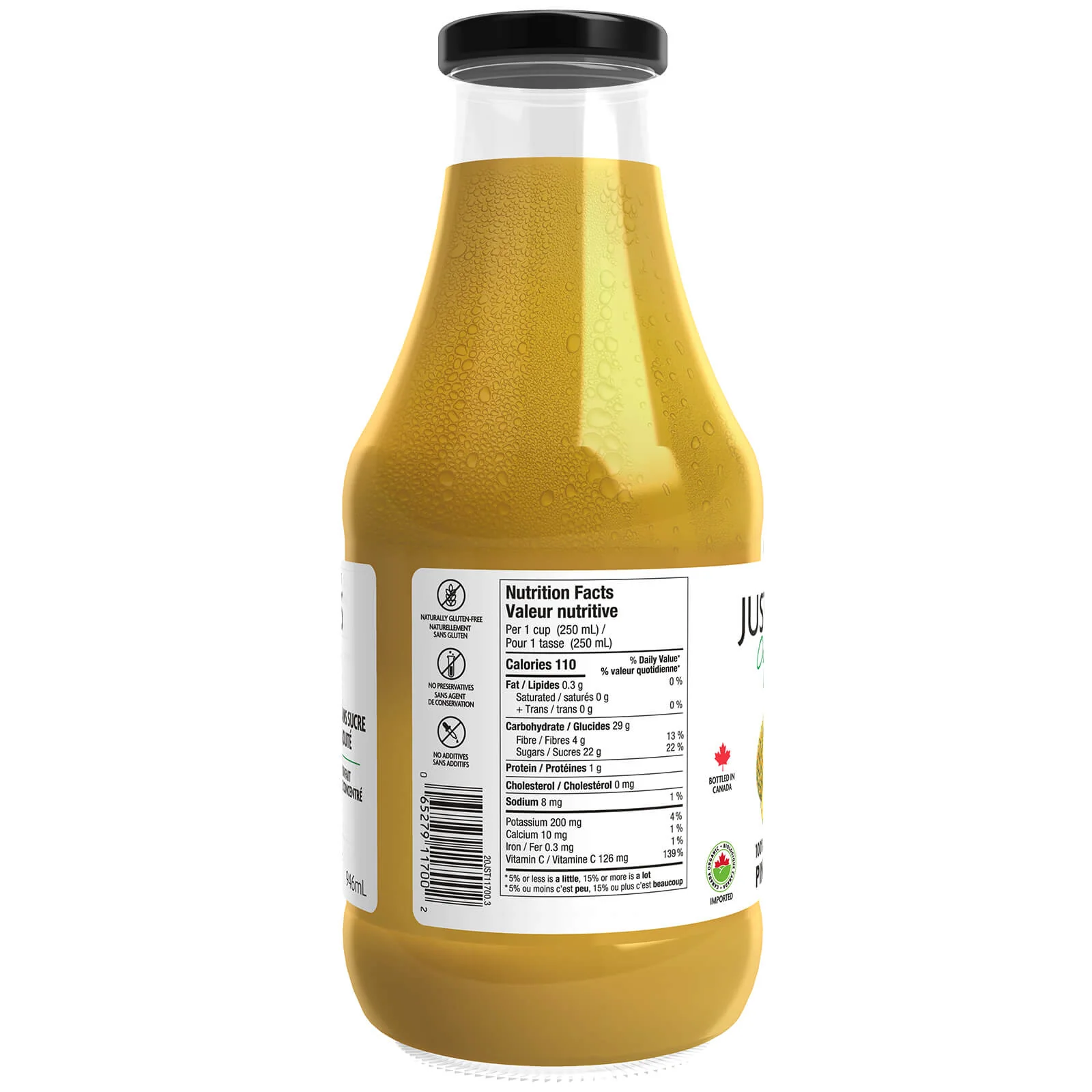 Just Juice Organic Pineapple Juice 976mL - Image 2