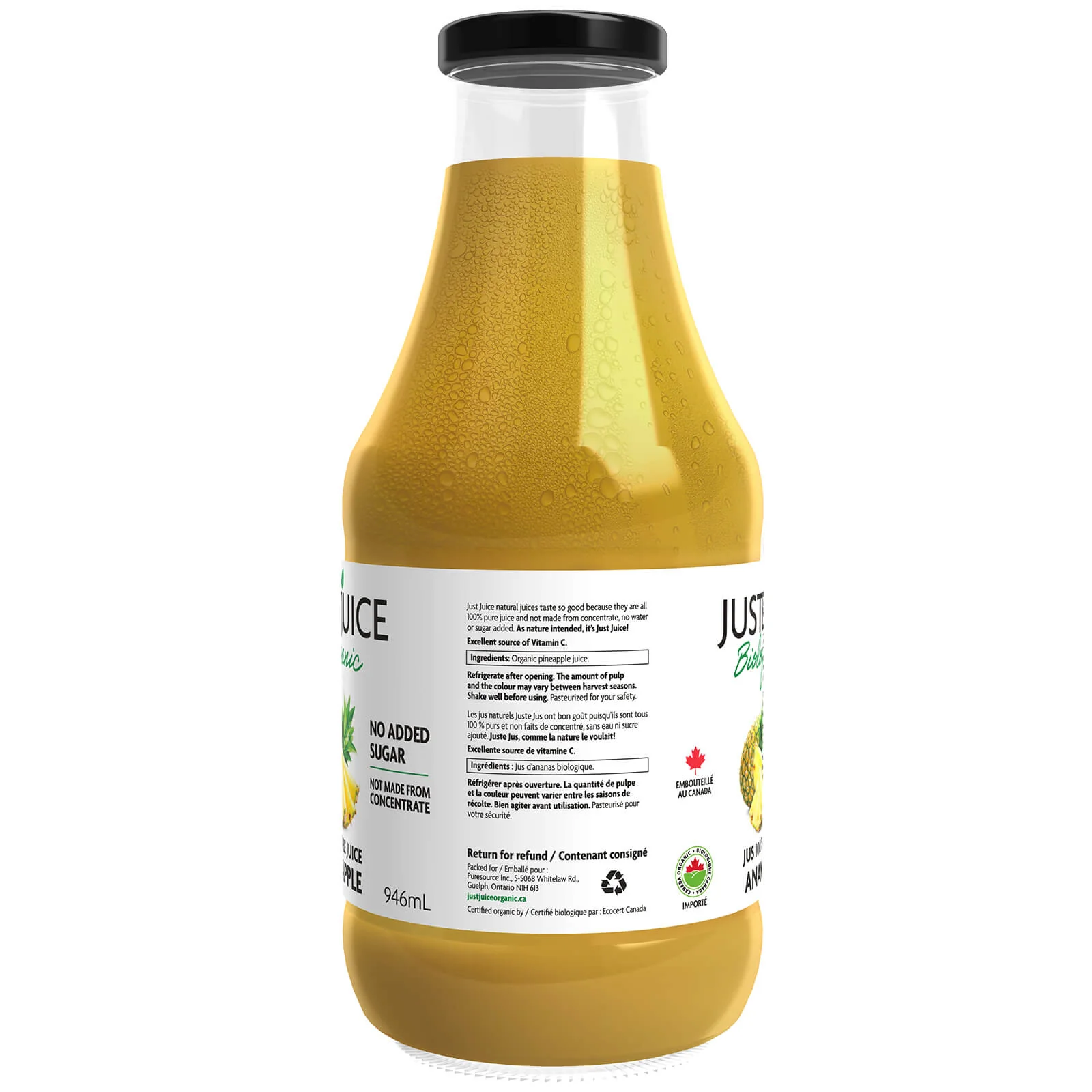 Just Juice Organic Pineapple Juice 976mL - Image 3