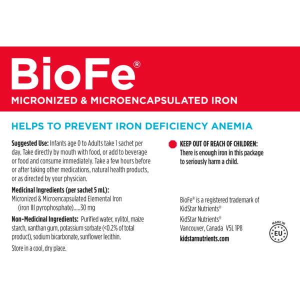 BioFe Liquid Iron 30mg 46 sachets - Image 3