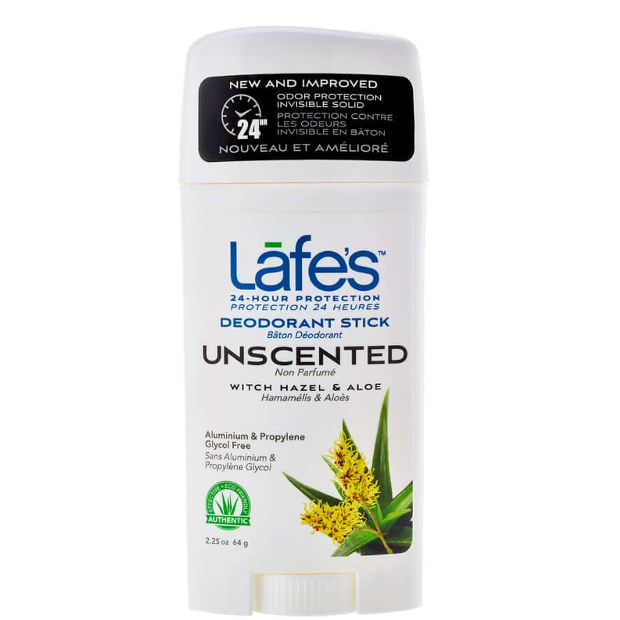 Lafe's Deodorant Stick - Unscented (Fragrance Free) 64 Grams