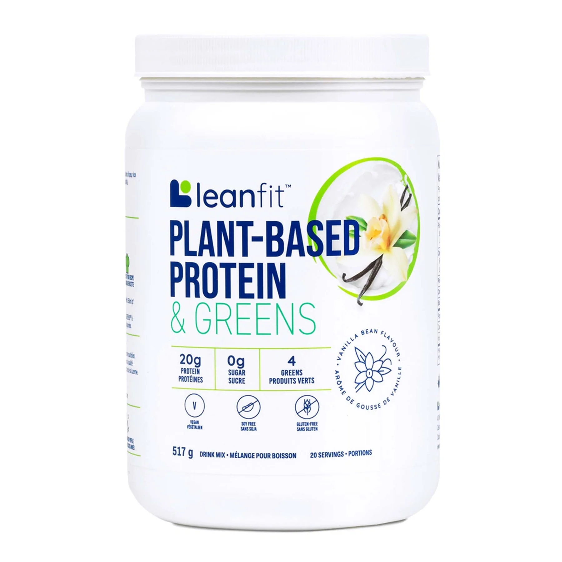 LeanFit Plant-Based Protein & Greens- Vanilla Bean 517 Grams