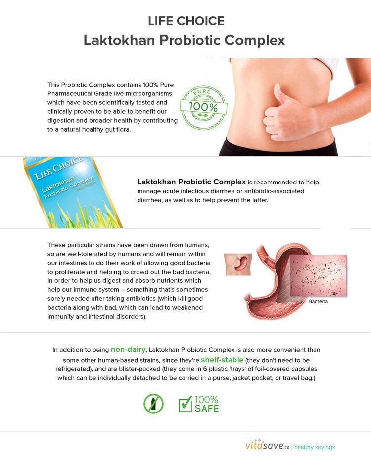 Life Choice Laktokhan Probiotic Complex 60 Veg Capsules - Image 2