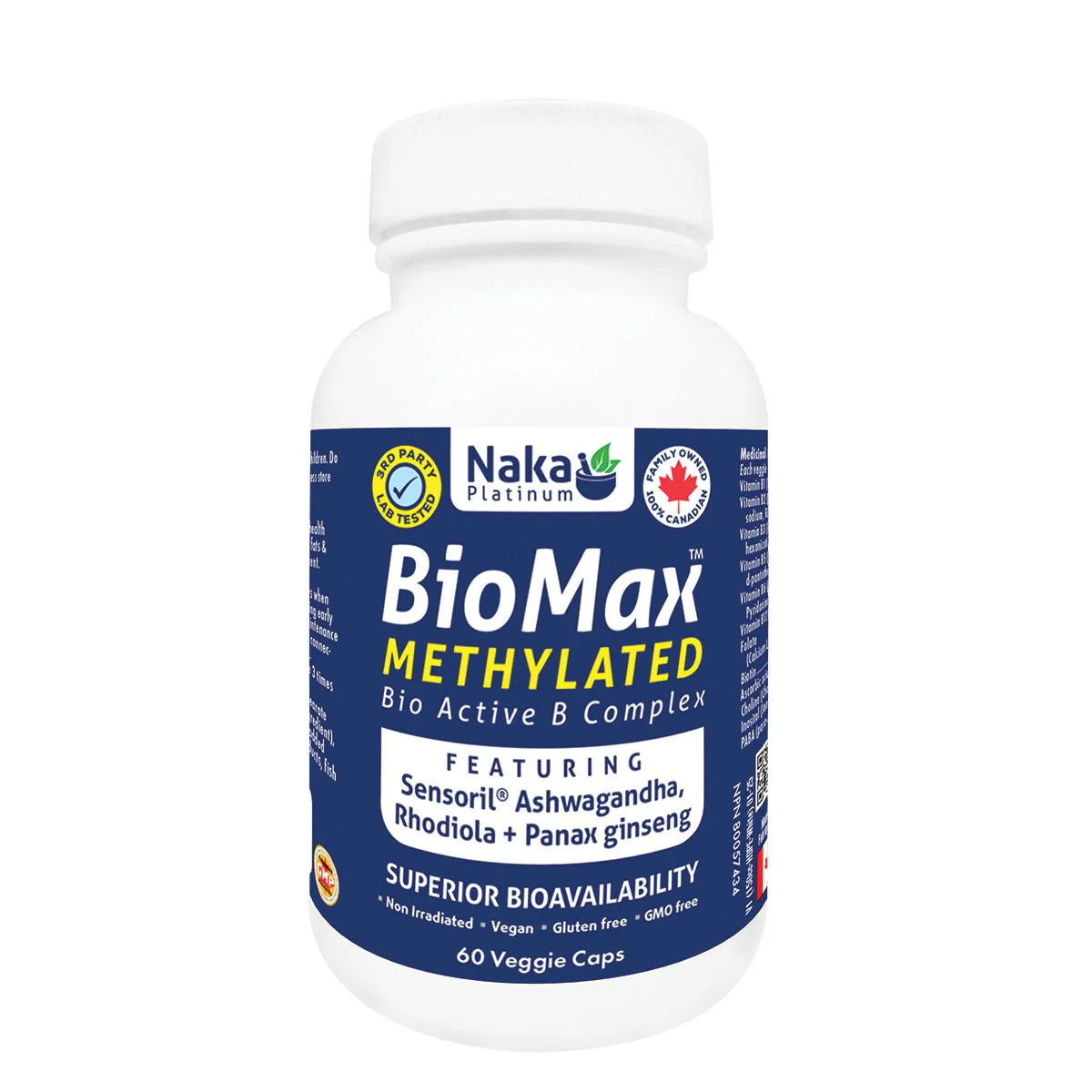 Naka BioMax 60 Veg Capsules, Bioactive B Complex