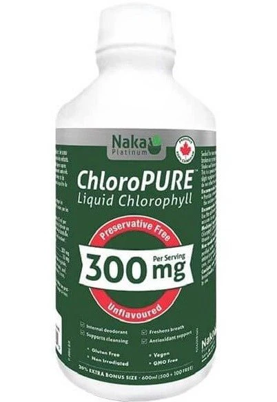 Naka ChloroPURE Liquid Chlorophyll 300mg 600mL