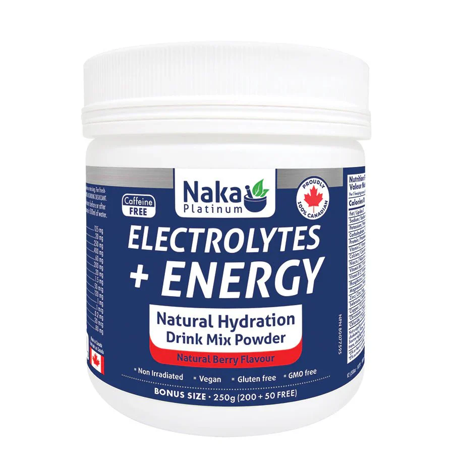 Naka Electrolytes + Energy Natural Sport Drink Mix - 250g Powder