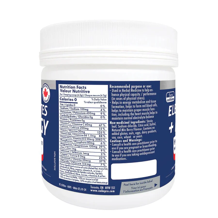 Naka Electrolytes + Energy Natural Sport Drink Mix - 250g Powder - Image 3