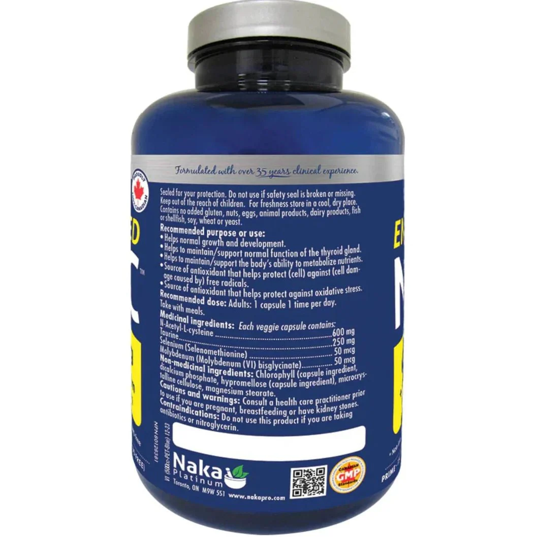 Naka Enhanced NAC 600mg 75 Veg Capsules - Image 2