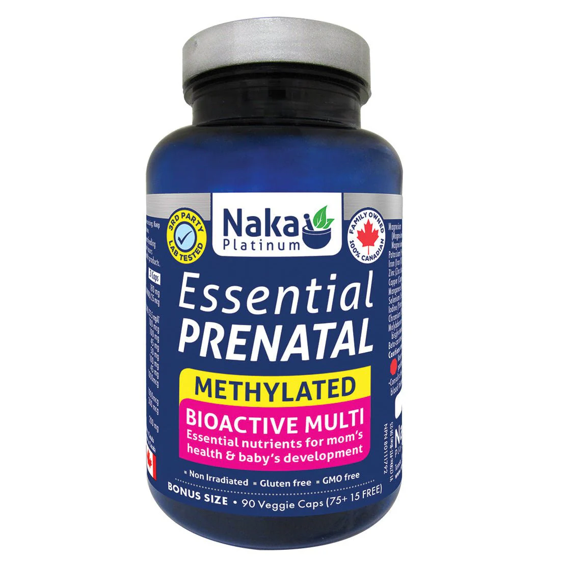 Naka Essential Prenatal Methylated Multi 90 Veg Capsules, BioActive