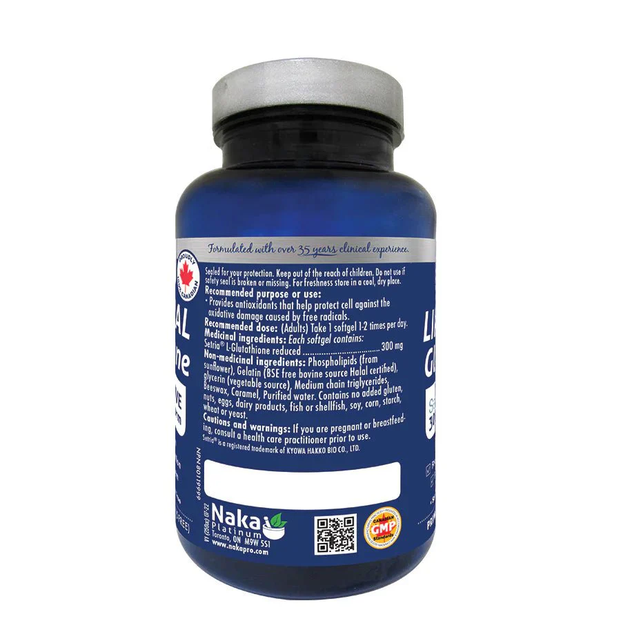Naka Liposomal Glutathione 300mg 75 Softgels - Image 2