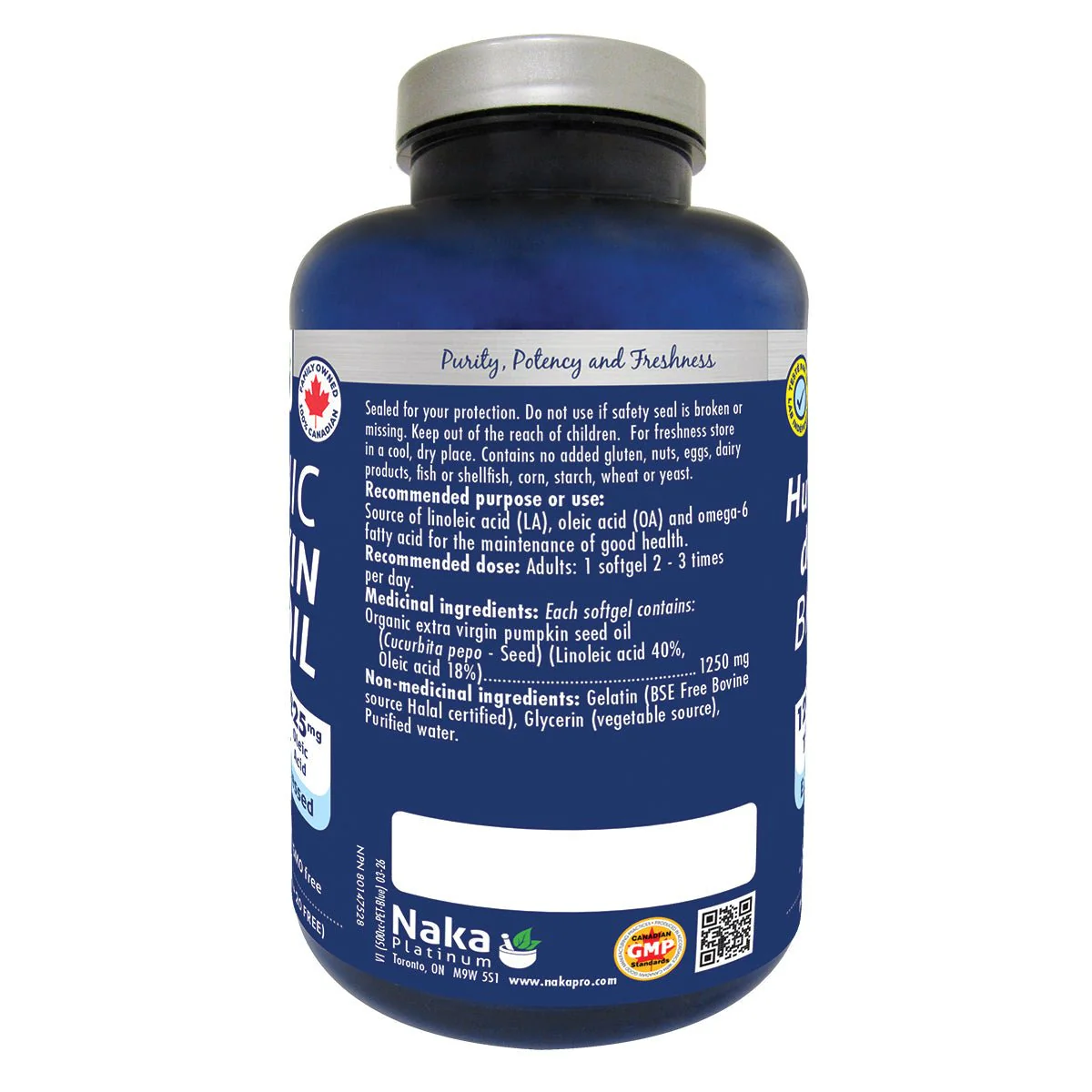 Naka Organic Pumpkin Seed Oil 80 Softgels - Image 2