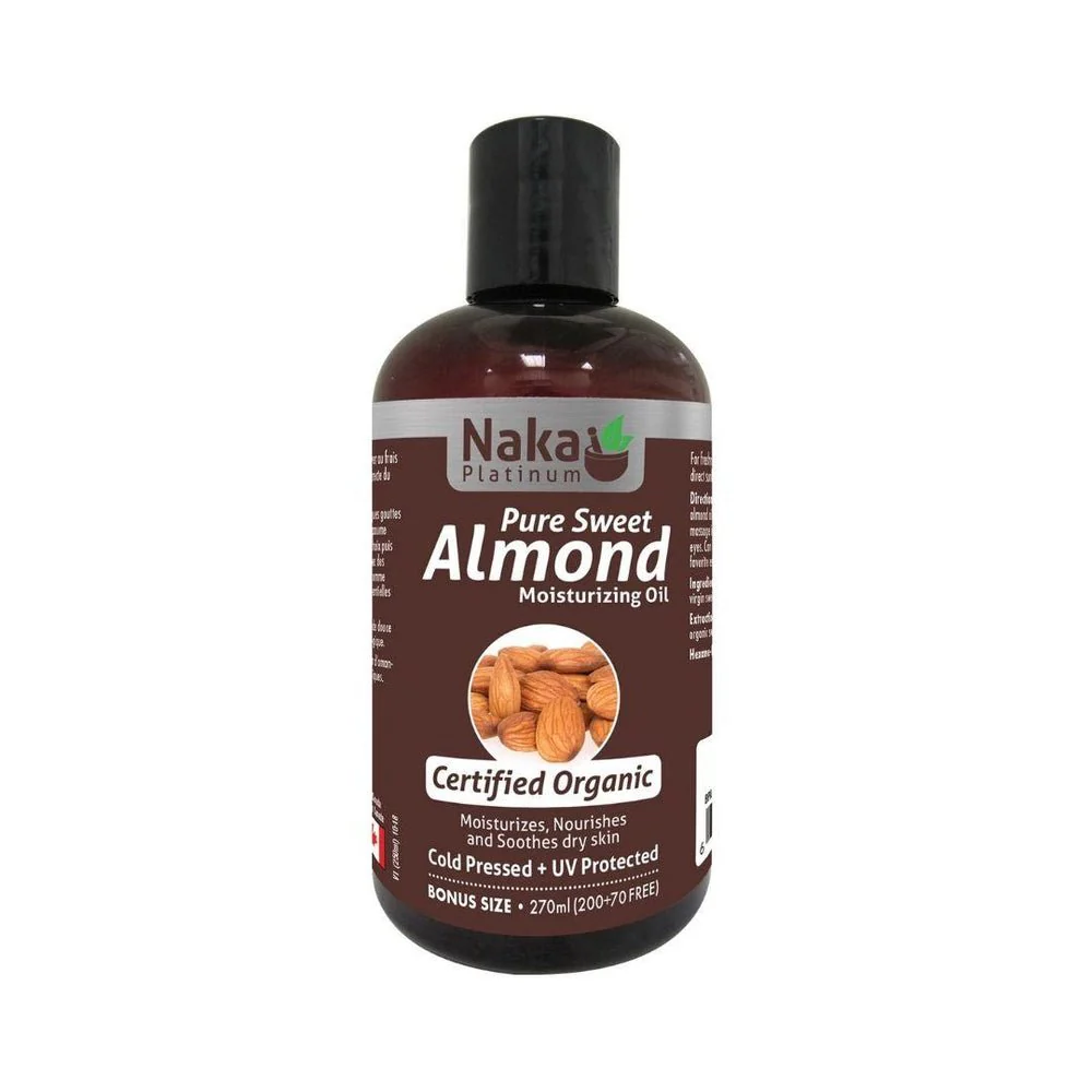 Naka Organic Pure Sweet Almond Oil 270mL - Image 2