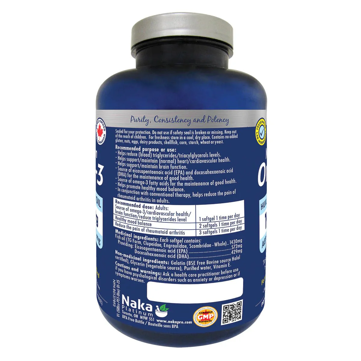 Naka Platinum Norwegian Omega-3 1430mg 160 Softgels - Image 2