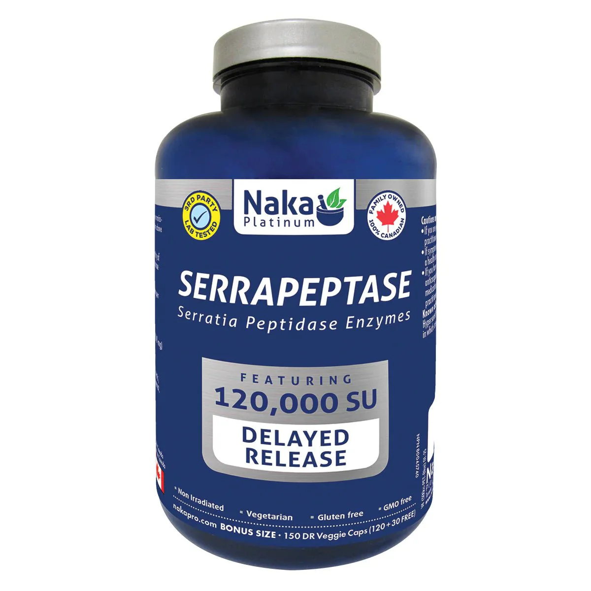 Naka Serrapeptase 150 Veg Capsules