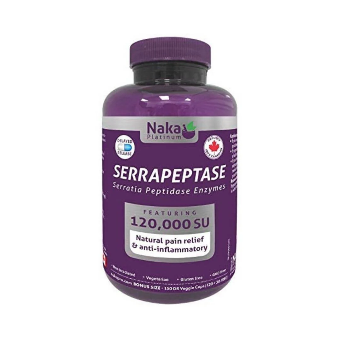 Naka Serrapeptase 150 Veg Capsules - Image 3