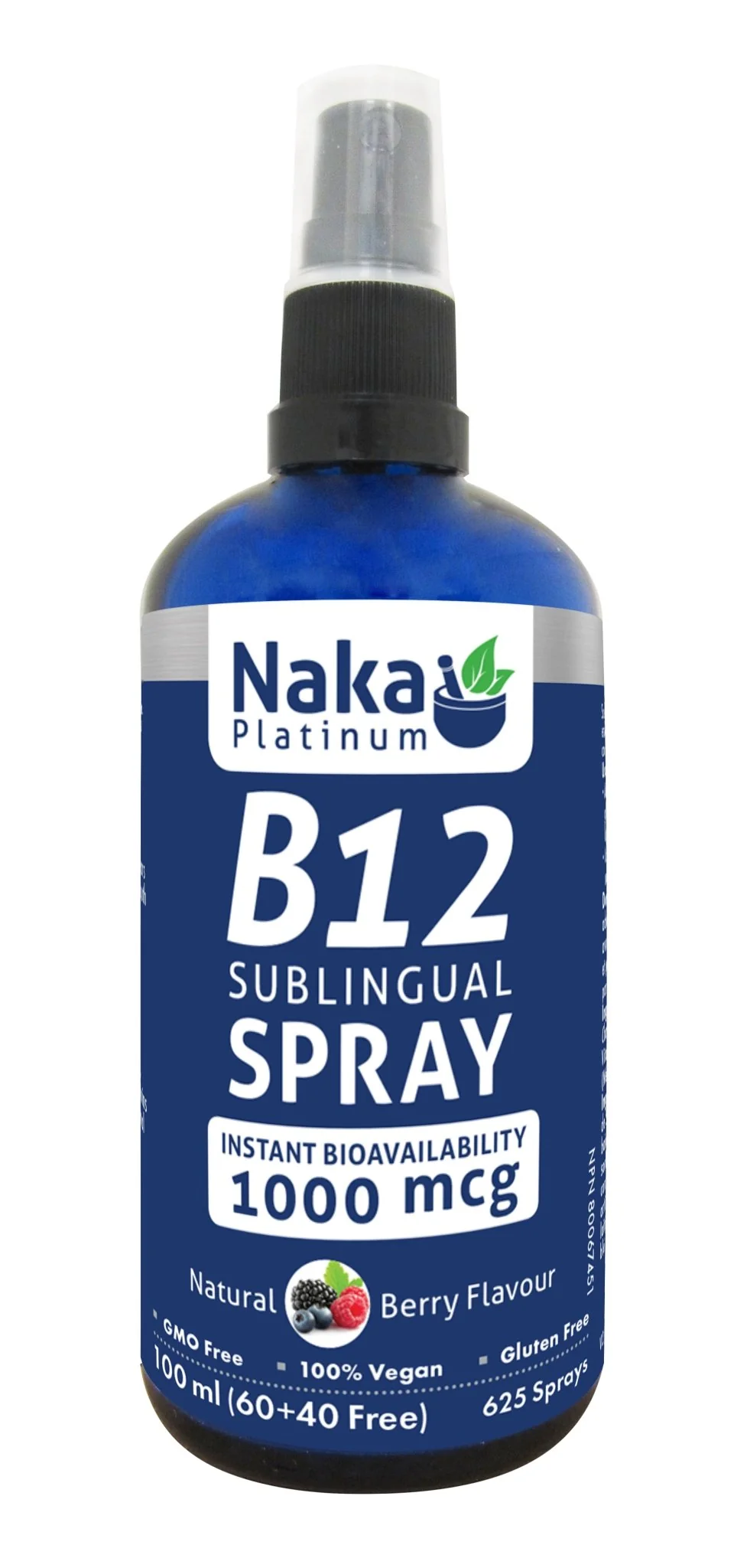 Naka Vitamin B12 1,000mcg 100mL Spray , Berry Flavour