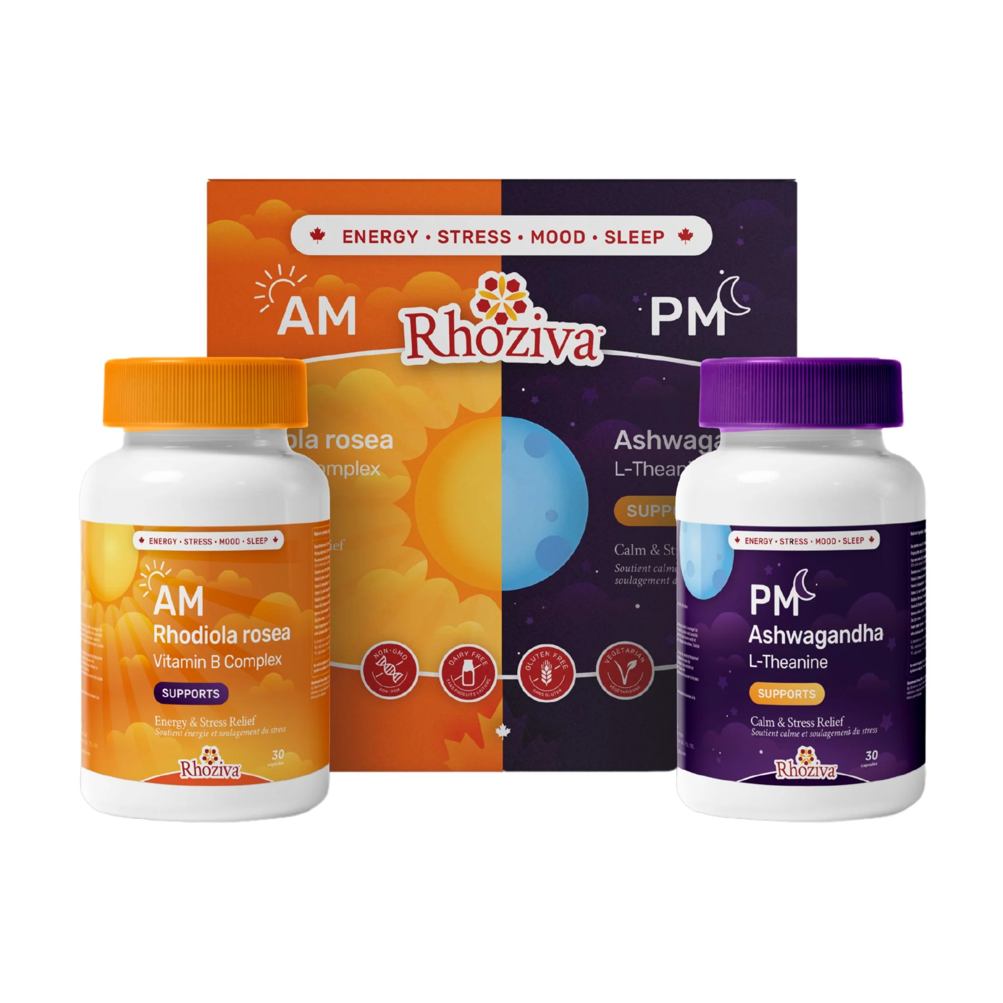 Nanton Rhoziva AM/PM Kit (2 Bottles; 30 Caps Each)