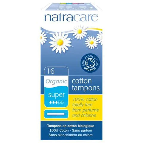 Natracare Cotton Tampons Super with Applicator, 16 CT
