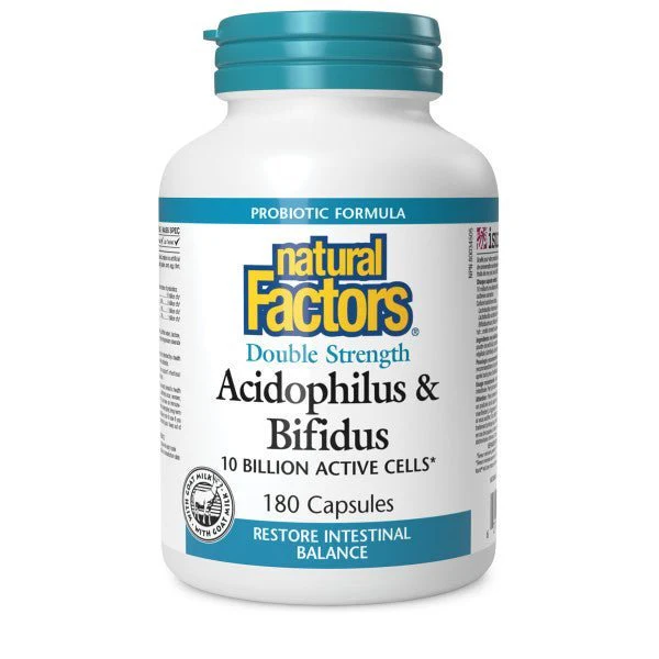Natural Factors Acidophilus & Bifidus Double Strength 180 Capsules