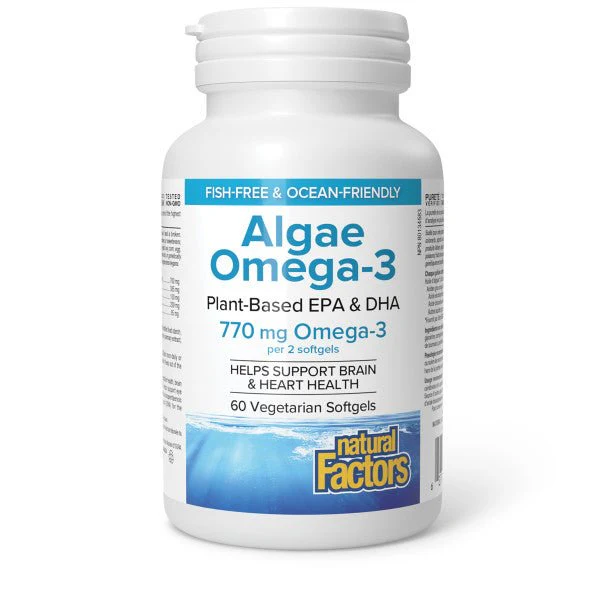 Natural Factors Algae Omega-3 Plant-Based EPA & DHA 60 Veg Softgels