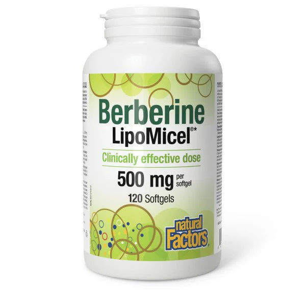 Natural Factors Berberine LipoMicel® 500mg 120 Softgels