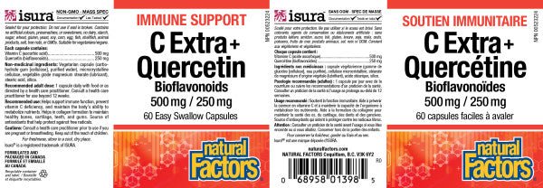 Natural Factors C Extra + Quercetin 500mg/250mg 60 Capsules - Image 2