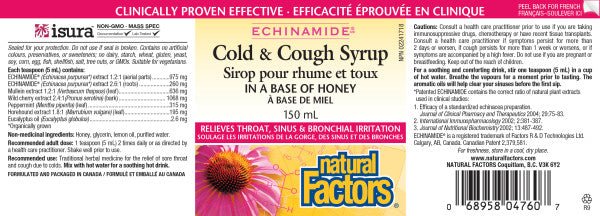 Natural Factors Echinamide Cold & Cough Syrup 150mL - Image 2
