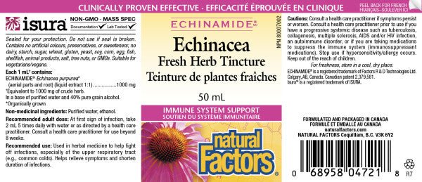 Natural Factors Echinamide Echinacea Fresh Herb Tincture 50mL - Image 2