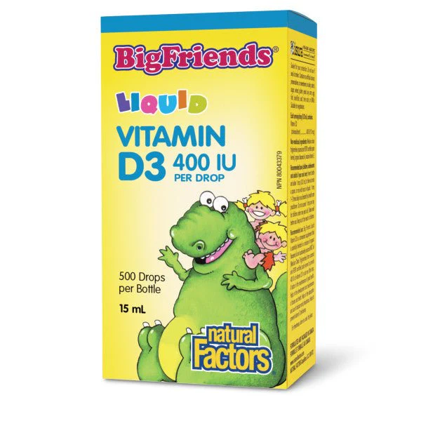 Natural Factors Liquid Vitamin D3 400IU, Big Friends 15mL