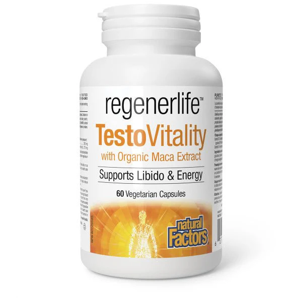 Natural Factors TestoVitality, RegenerLife 60 Vegetarian Capsules