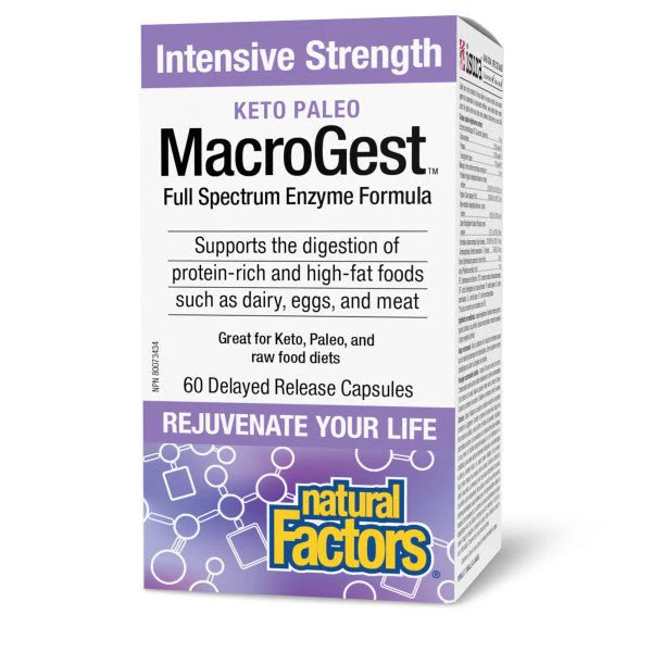 Natural Factors MacroGest Keto Paleo Intensive Strength 60 DR Capsules